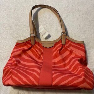 NWT Coach Coral Zebra Print Shoulder Bag